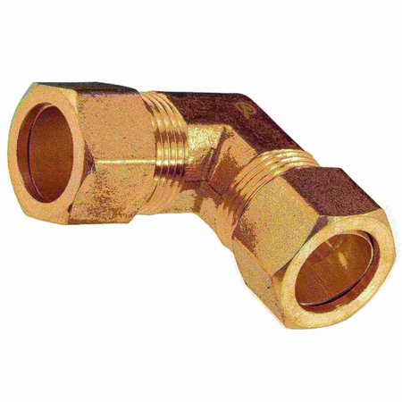 MIDWEST FASTENER 5/8" OD x 5/8" OD Brass Compression Union Elbows 2PK 34513